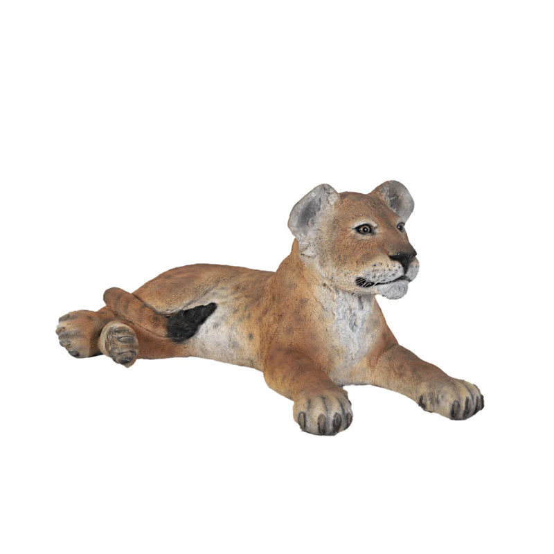 Laying Lion Cub Life Size Statue