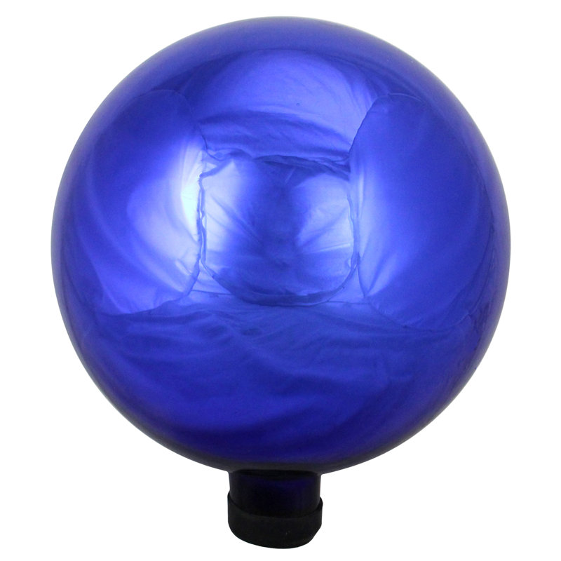 Balle de jardin extérieure brillante 10 po, Bleu