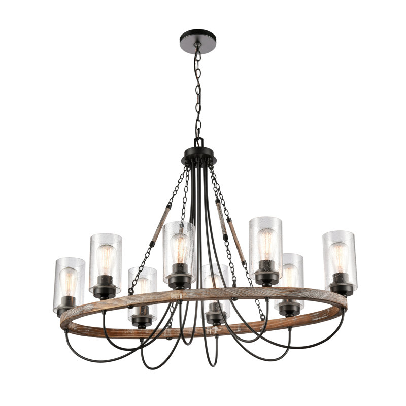 Lustre empire à 8 lumières de style bougie Drazic, gris