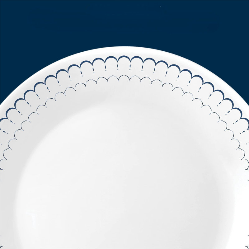 Dinnerware Set, Service For 6, Lightweight Round Plates And Bowls Set, Triple Layer Glass, Chip Resistant, Microwave And Dishwasher Safe, (Caspian/18 Pieces)