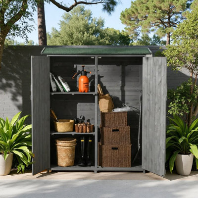 Wooden Garden Storage Garden Shed Utility Tool Organizer With Waterproof Asphalt Rood