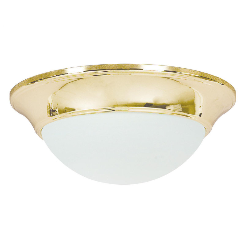 Deyo Glass Flush Mount, 4.13" x 14" x 14", Satin Nickel