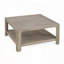 Table basse carrée avec conception à double couche et rangement semi-ouvert - Frêne clair