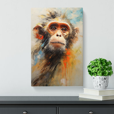 Monkey Gestural Art No.2 - Wrapped Canvas