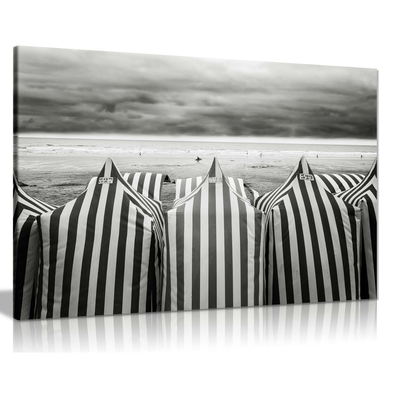 Beach Tents Summer - Wrapped Canvas Print, 20cm H x 31cm W