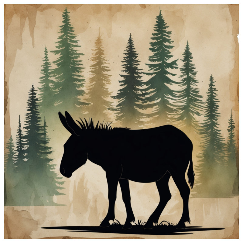 Rideaux de douche Donkey Silhouette, 70in W x 72in H