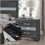 3 Drawers Nightstand Finished With Glittery Decorative Trim