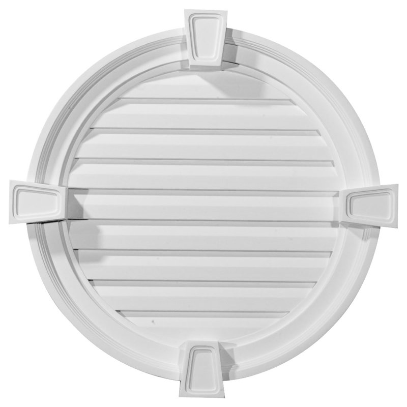 Round Gable Vent with Keystones, Functional