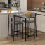 Ensemble de table de bar et chaises 3 pièces, ensemble de table de salle à manger industrielle pour 2 personnes, table de cuisine à hauteur de comptoir avec tabourets de bar, ensemble de table de petit-déjeuner pour 2 petits espaces