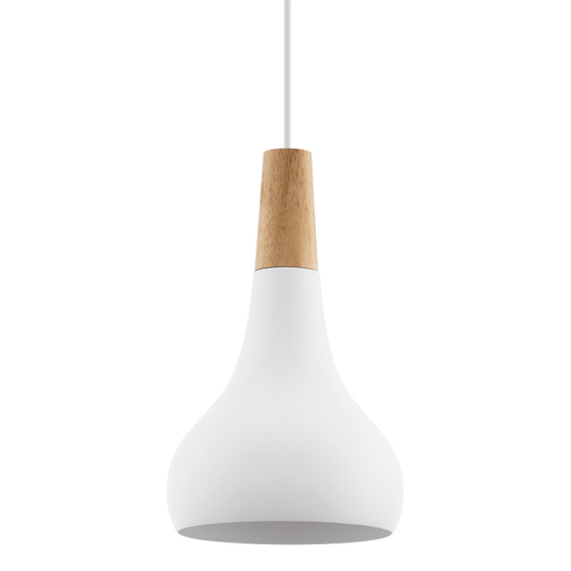 Yonkers 1 - Light Satin Nickel Pendant, White, 110cm H x 18cm W