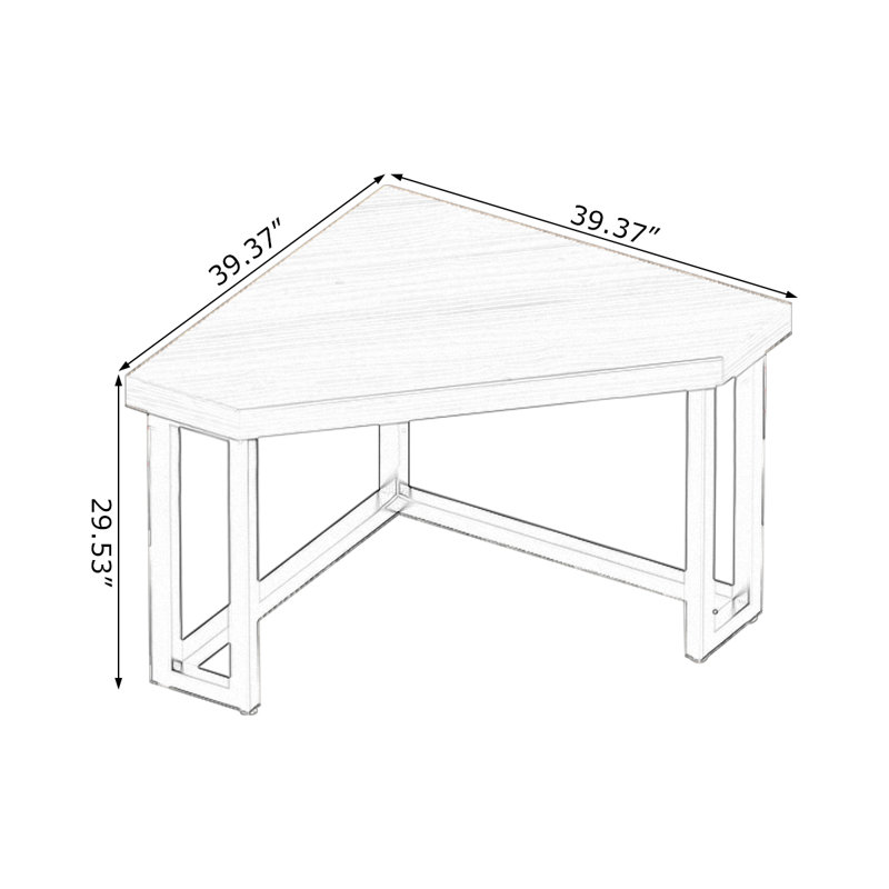 Bureaux en bois massif noyer, H 29,53 po x l 39,37 po x P 39,37 po