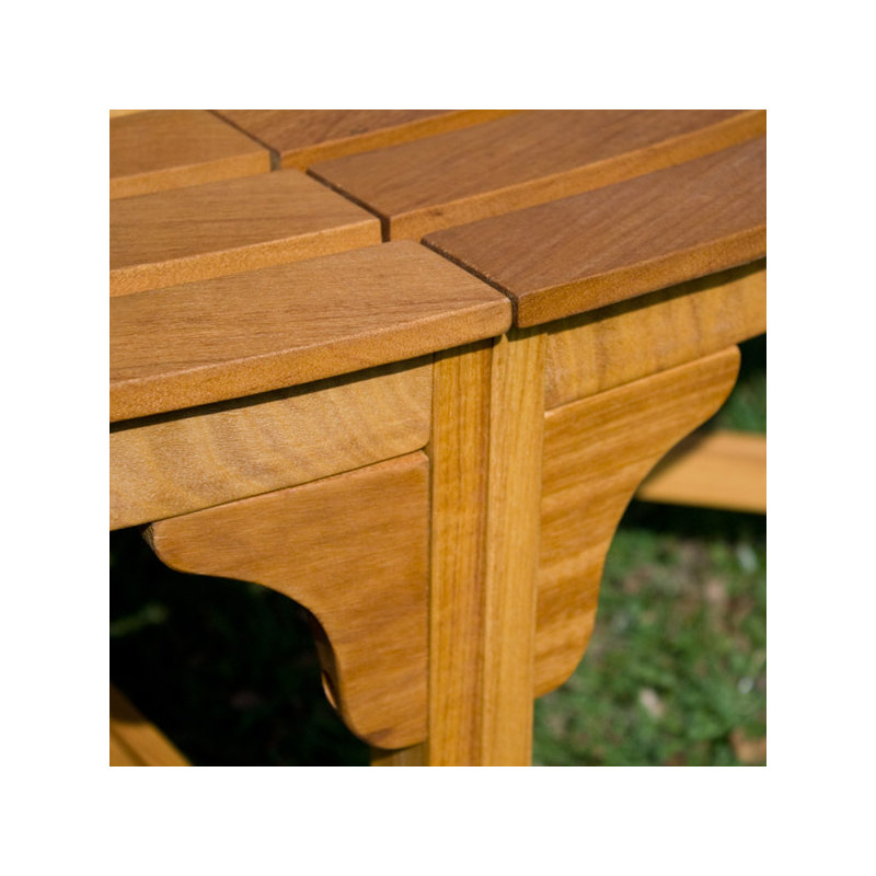 Solid Wood Eucalyptus Outdoor Bench, 92cm H x 160cm W x 160cm D