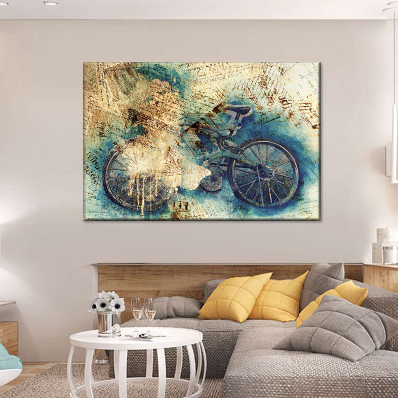 Impression abstraite sur toile, H 30 po x l 45 po x P 1,25 po