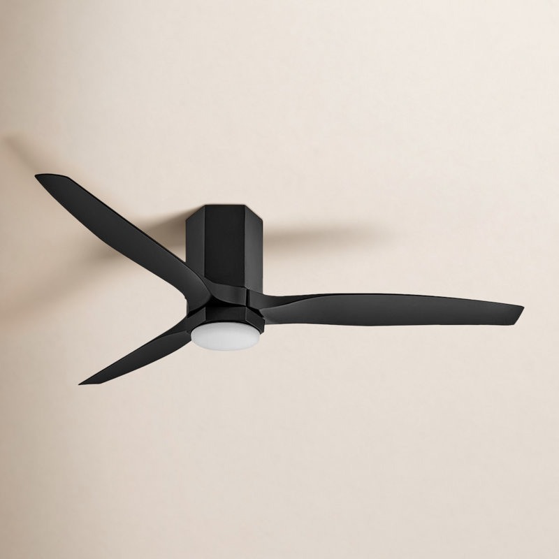 Brocken Ceiling Fan with LED Lights, 52", Matte Black