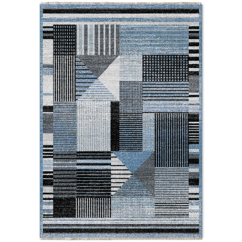 Tapis rectangulaire Dekle avec envers antidérapant, Tapis de couloir 4 pi x 16 pi 5 po