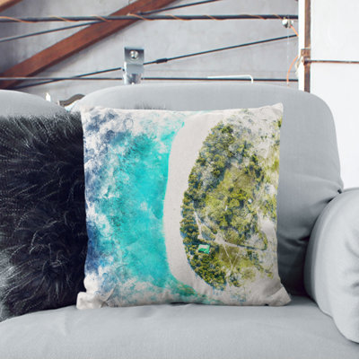 Saafu Point Rd in the Maldives Cushion with Filling