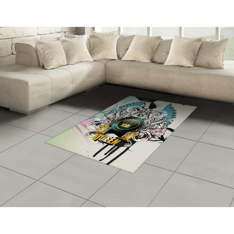Queen High Density Long Fiber Poly Threads Decorative Area Rug Carpet, Rectangle 4' x 5'8"