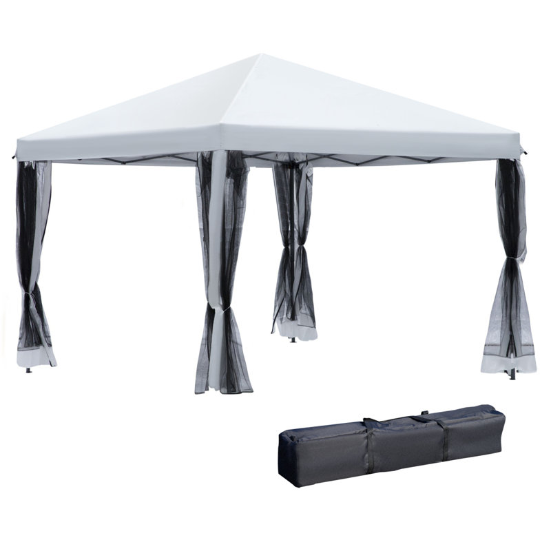 Outdoor Steel Patio Gazebo, Blanc