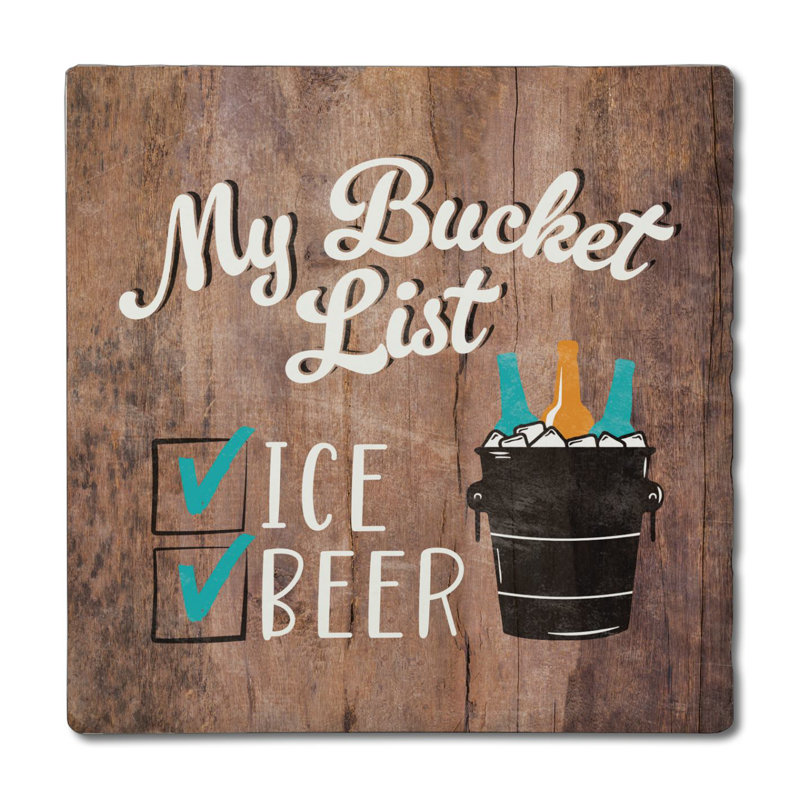 Beer List Single Tumbled Tile Coaster Create Your Own Set