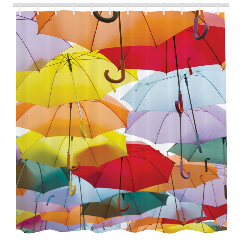 Ensemble de rideau de douche coloré et crochets, H 70 po x l 69 po