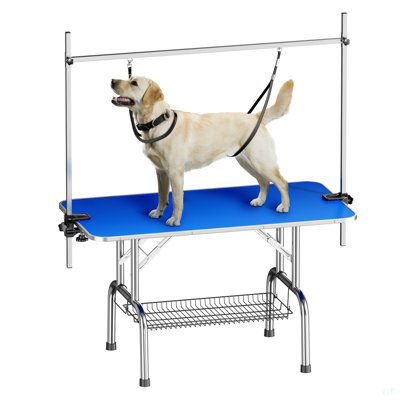 Large Grooming Table For Pet Dog And Cat With Adjustable Arm And Clamps Large Heavy Duty Animal Grooming Table, 46''/Blue