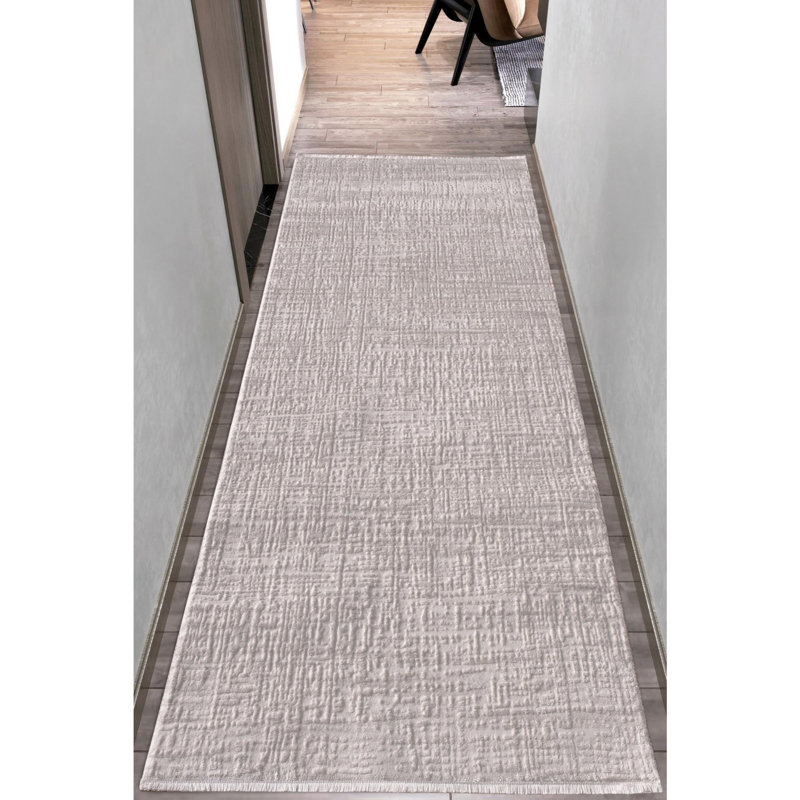 Luxurious Hall Carpet, 100% Acrylic, 31.5 x 59.1 Inches | 2600 g/m², 0.5 in Pile Height, Durable Cotton/Jute Sole | Cream Color, Woven Design | Perfect for Entryways & Living Spaces, Soft & Elegant Feel