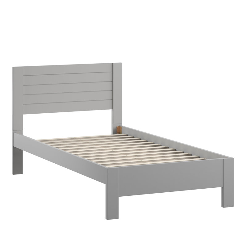 Ayaan Solid Wood Platform Bed, Frost Gray, Twin