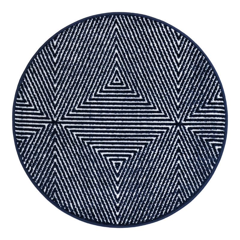 Tapis intérieur / extérieur Sabrina Soto Prism, Rond 3 pi 1 po