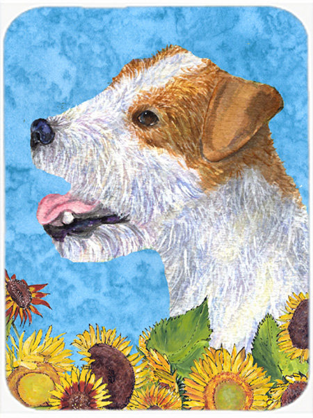 Planche à découper en verre caroline trésors terrier Jack Russell