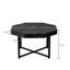 Octagonal Wood Coffee Table With Metal Legs, Antique Black For Home Living Room Table, Features
