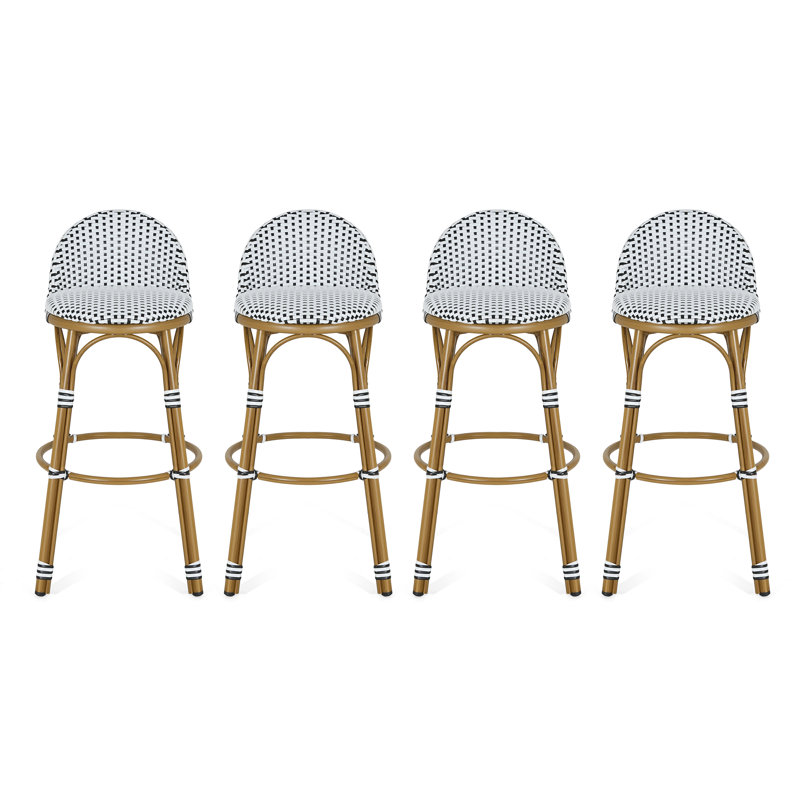 Branson Outdoor Woven Wicker Bar Stools