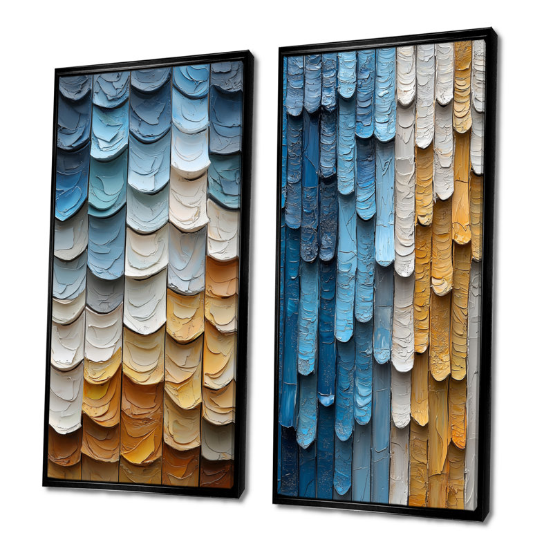 Ensemble de 2 pièces de tuiles abstraites vertes de style Serenade sri-lankaise I - Boho Tiles, H 28 po x l 24 po