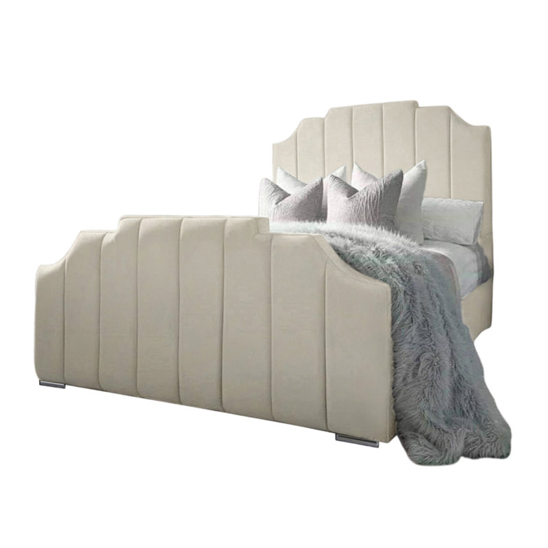 Tyrion Upholstered Bed Frame, Super King (6'), Cream