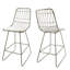Chic tabourets de comptoir en fer avec coussin en beige doux - deux pièces d'eau - beige, structure