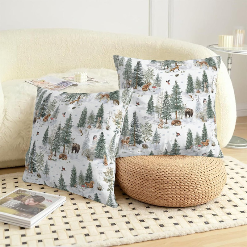 Ensemble de 2 housses de coussins d'hiver 18 x 18