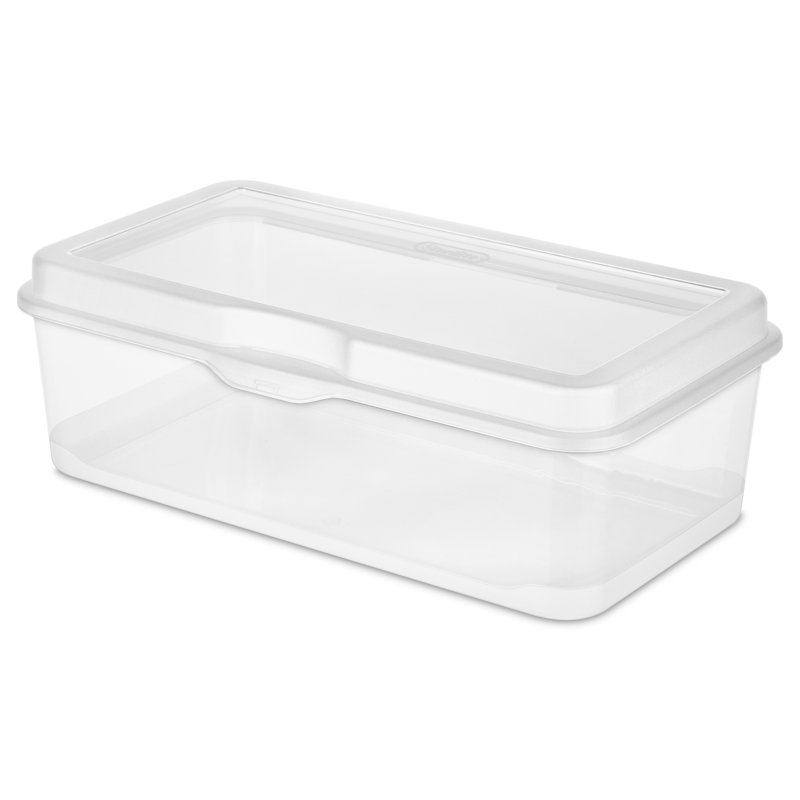 Sterilite Plastic Stacking FlipTop Latching Storage Box Container, 50.86, 6, 13"H x 7" W x 4.5" D