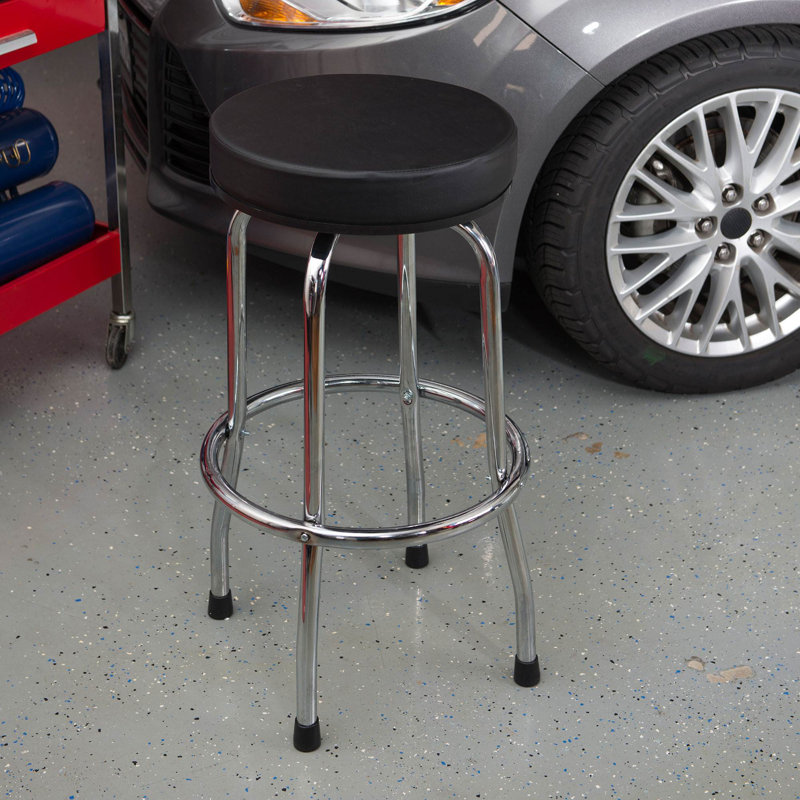Swivel Upholstered Counter Stool with Metal Frame