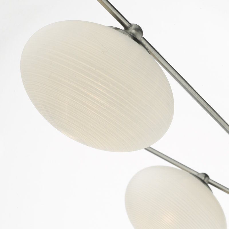 Kendra Glass Semi Flush Mount, Satin Nickel