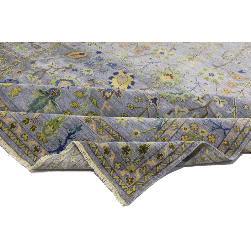 Tapis de couloir oriental Oushak Chobi, Rectangle 9 pi 11 po x 13 pi 10 po 