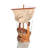 10" Natural Solid Wood Hand Painted Decorative Boat