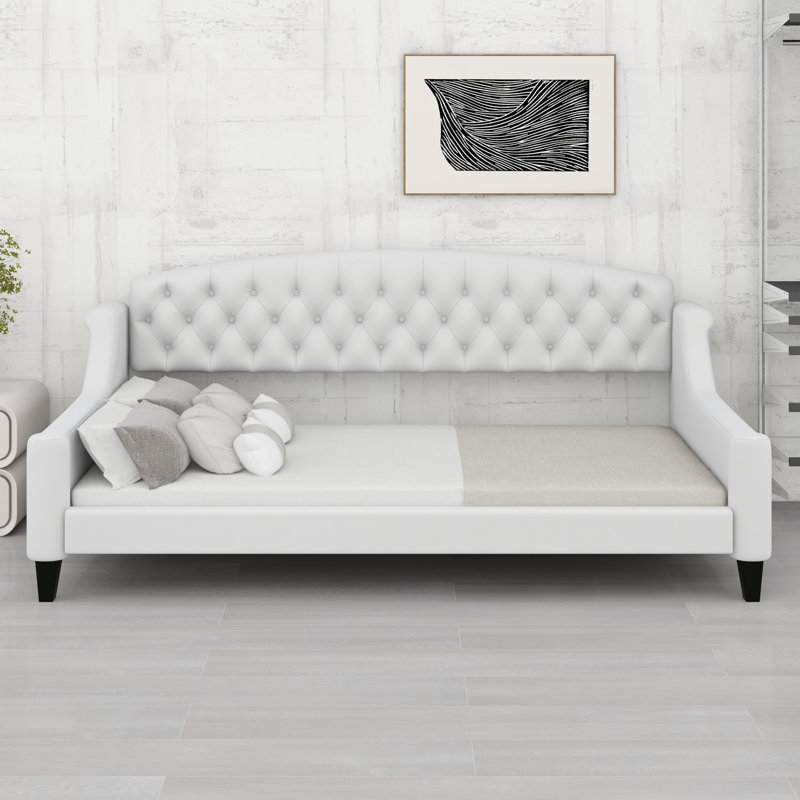 Elegant Tufted Button Daybed, Modern Luxury Design, Beige, Twin