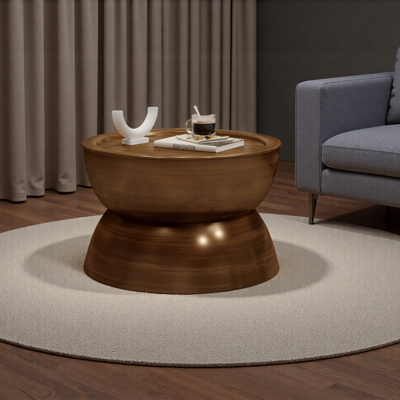 METAL HAMMERED COFFEE TABLE, Antique Bronze