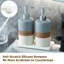 Ensemble de distributeur de savon en céramique (paquet de 2) - Distributeur de savon pour les mains, savon à vaisselle, shampooing et douche pour salle de bain et cuisine, pompe en acier inoxydable, comprend entonnoir en silicone et plateau à diatomée-500491469