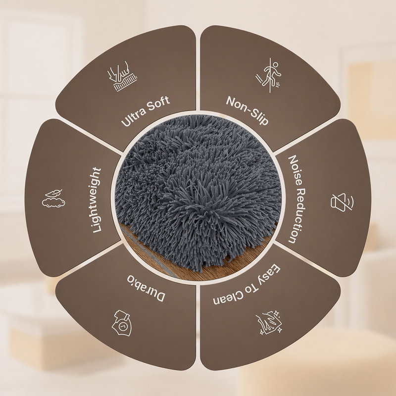 Aspire Homeware Charcoal Grey Shaggy Area Rug Soft Plush Indoor Carpet, Rectangle 60cm Width X 110cm Length