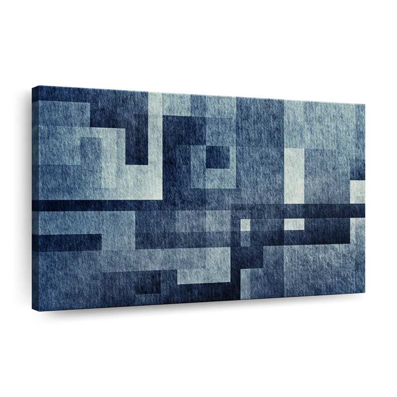 Abstrait bleu créatif sur toile, H 8 po x l 12 po x P 1 po