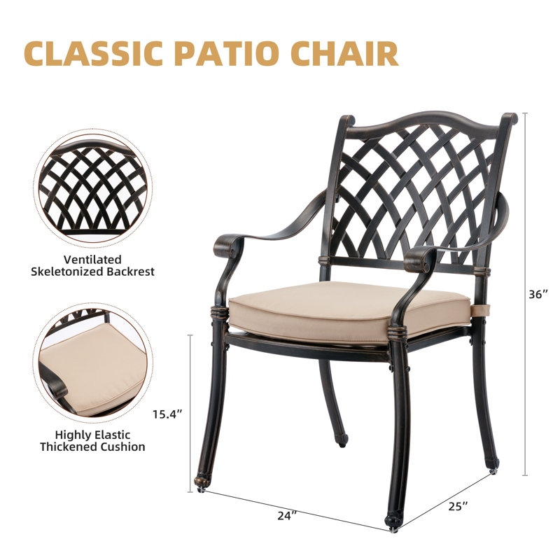 Fauteuil de salle à manger d'extérieur avec coussin Ahrendt