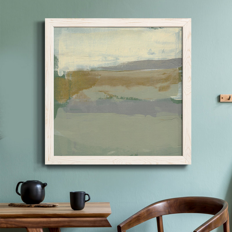 Toile encadrée sauge et or I-Premium - prête à être accrochée, H 27,5 po x l 27,5 po x P 1,5 po, Blanc