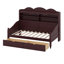 Lit de jour simple avec tiroirs de rangement, structure de lit simple en bois robuste avec étagère de tête de lit de rangement, style rétro-2123115617