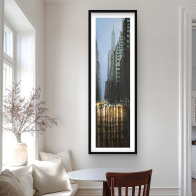 Evening in the Streets of New York City - Framed Print Decor