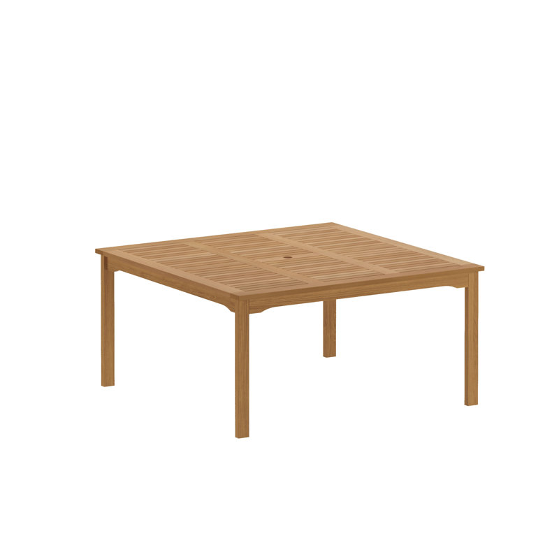 Alyisa FSC Wooden Outdoor Patio Square Dining Table, Light Wood